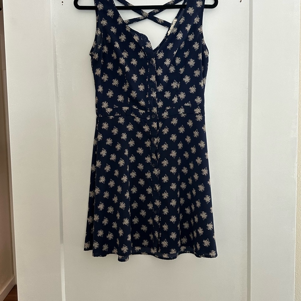 Navy Blue Floral Dress